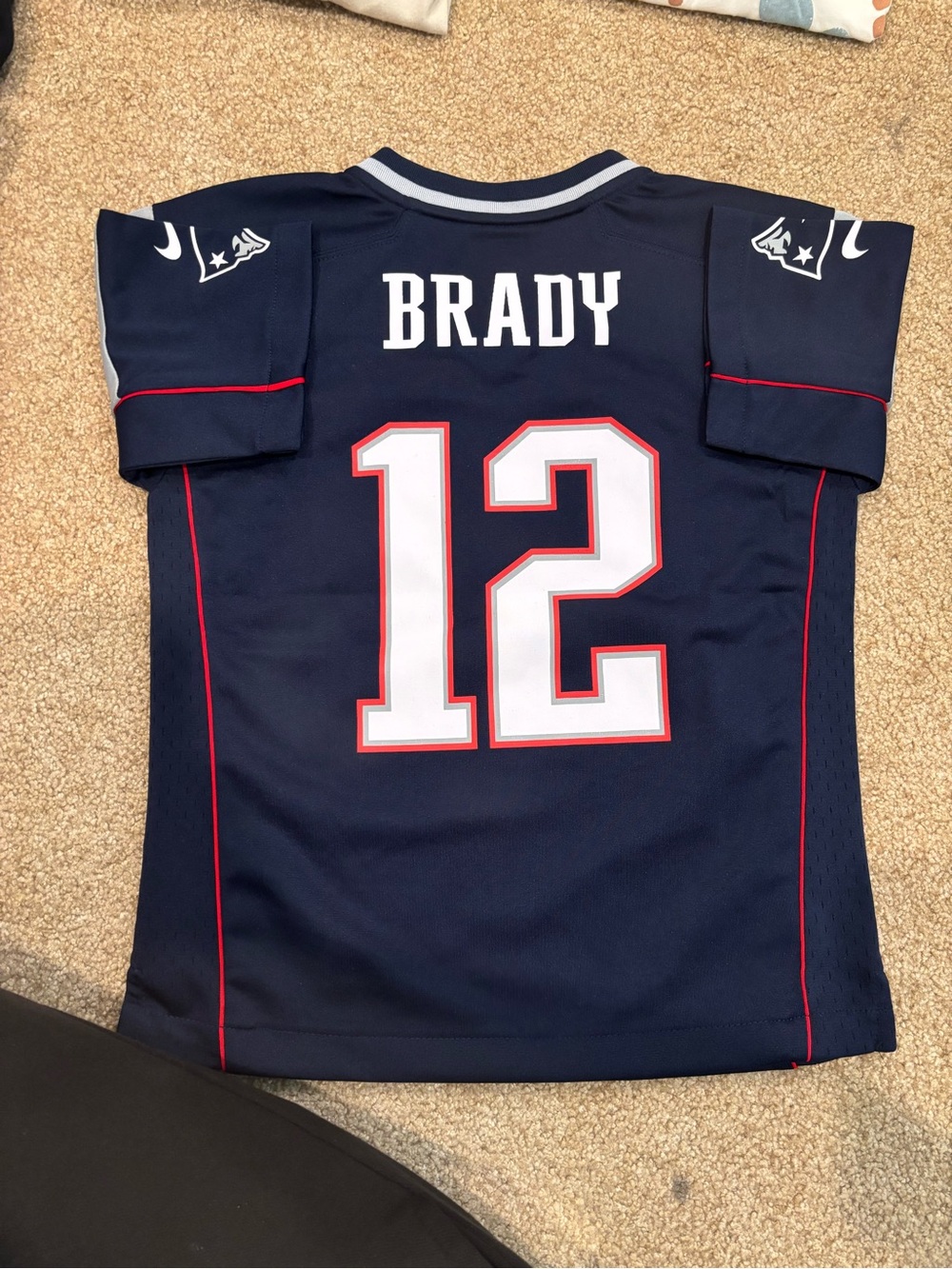 NFL Kids Brady #12 Navy Jersey with White and Red Accents